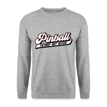 Farben änderbar | Pinball | Flipper Retro Game - Unisex Pullover - Weißgrau meliert - Vorne - Alina (178cm) & Michal (187cm)