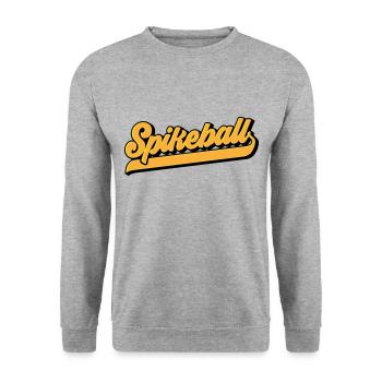 Farben änderbar | Spikeball Spike Ball Roundnet - Unisex Pullover - Weißgrau meliert - Vorne - Alina (178cm) & Michal (187cm)