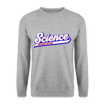 Les couleurs peuvent être modifiées | La science comme par magie mais réelle - Sweat-shirt Unisexe - gris chiné - Devant - Alina (178cm) & Michal (187cm)