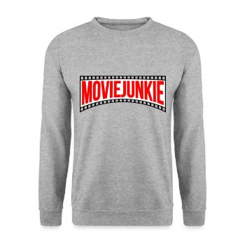 Les couleurs peuvent être modifiées | Accro au cinéma - Sweat-shirt Unisexe - gris chiné - Devant - Alina (178cm) & Michal (187cm)