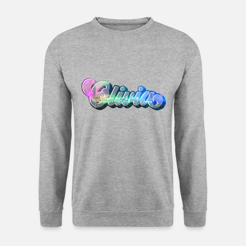 Olivia Schöner Mädchen Name - Unisex Pullover - Weißgrau meliert