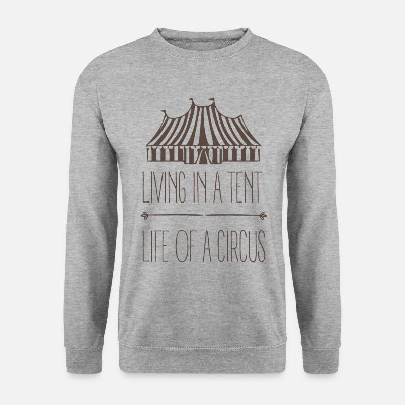 In einem Zelt leben Zirkus - Unisex Pullover - Weißgrau meliert