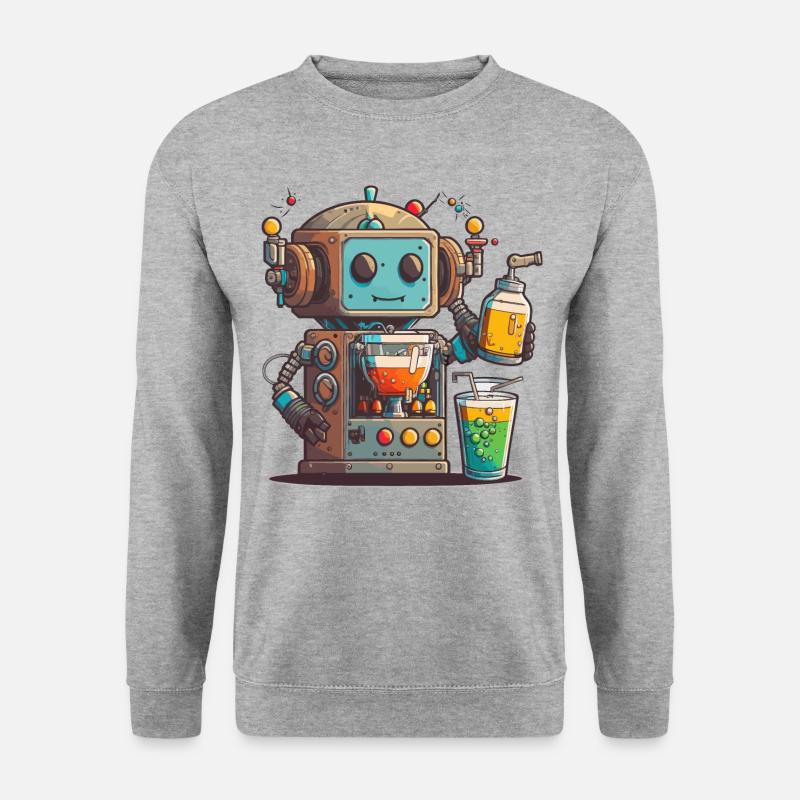 Robot Mixologist - Unisex Sweatshirt - salt & pepper
