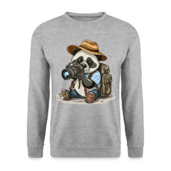 Discovering the World - Unisex Sweatshirt - salt & pepper - Front - Alina (178cm) & Michal (187cm)