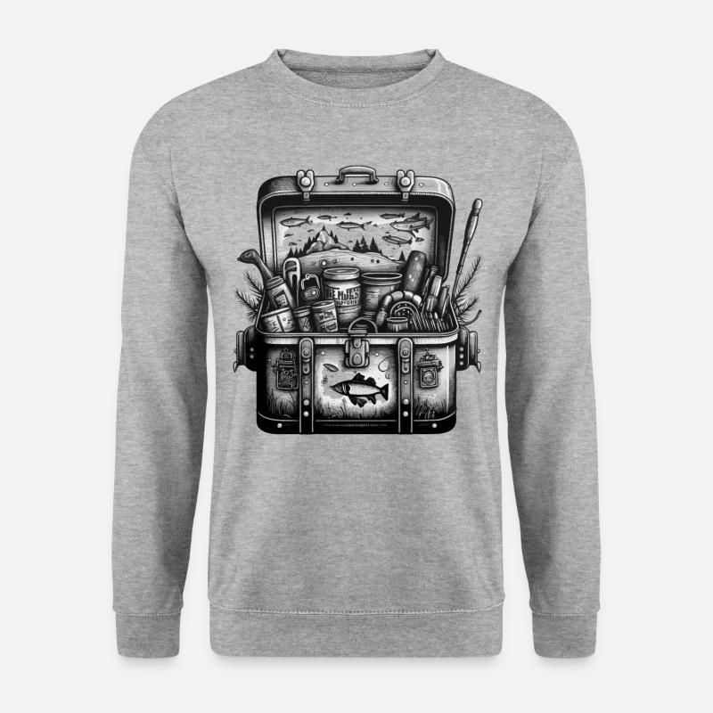 Vintage Elegance: Eine Schwarz-Weiß-Fotografie von - Unisex Pullover - Weißgrau meliert