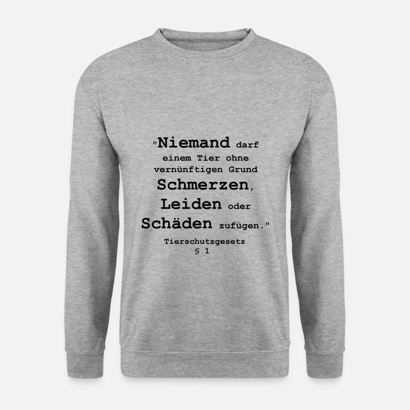 Tierschutz §1 Gesetz Veganer Vegetarier Aktivist - Unisex Pullover - Weißgrau meliert