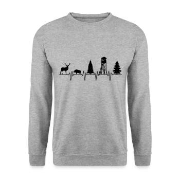 | changeable de couleur Jaeger Hochsitz Heartbeat Pulse - Sweat-shirt Unisexe - gris chiné - Devant - Alina (178cm) & Michal (187cm)