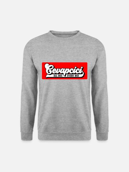 Farben änderbar | Cevapcici - Balkan Grill - Unisex Pullover - Weißgrau meliert