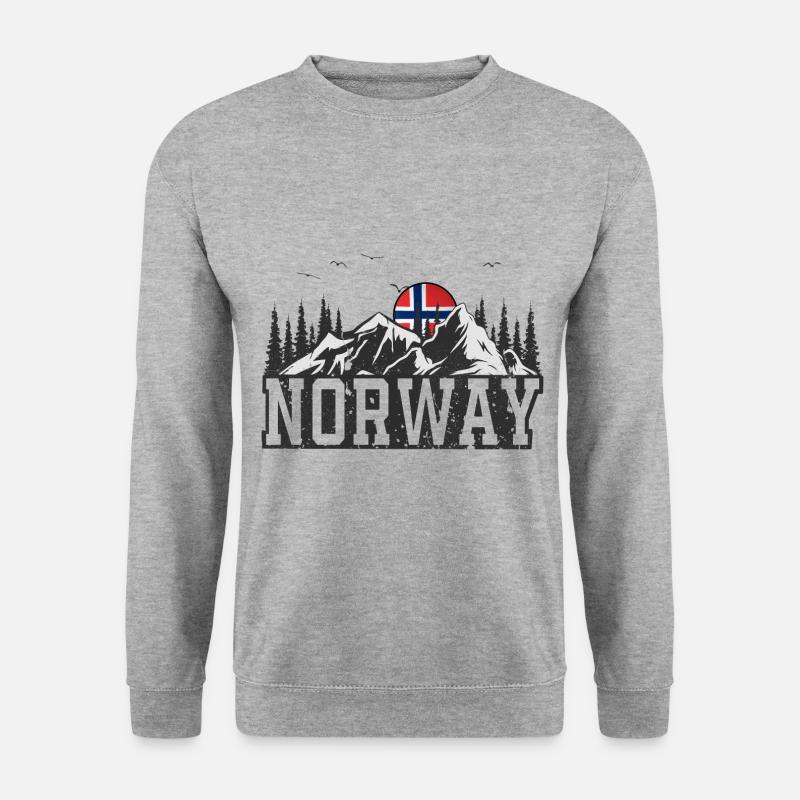 Norwegen - Unisex Pullover - Weißgrau meliert