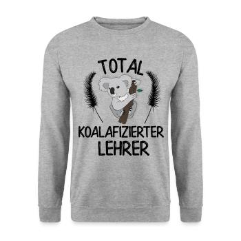 Total koalafizierter Lehrer - Unisex Pullover - Weißgrau meliert - Vorne - Alina (178cm) & Michal (187cm)