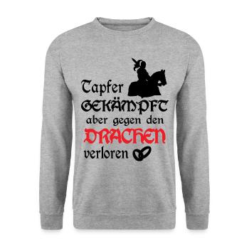 Wedding Bachelor Party Dragon - Unisex Sweatshirt - salt & pepper - Front - Alina (178cm) & Michal (187cm)