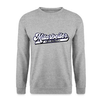 Mitarbeiter des Monat | Farben änderbar - Unisex Pullover - Weißgrau meliert - Vorne - Alina (178cm) & Michal (187cm)