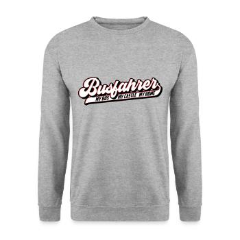 Busfahrer | Farben änderbar - Unisex Pullover - Weißgrau meliert - Vorne - Alina (178cm) & Michal (187cm)