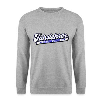 Fahrlehrer Held der Straße | Farben änderbar - Unisex Pullover - Weißgrau meliert - Vorne - Alina (178cm) & Michal (187cm)