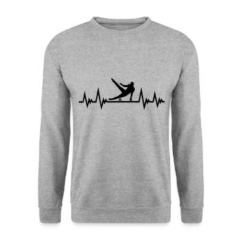 Gymnastique battement de cœur, gymnase ECG Pouls - Sweat-shirt Unisexe - gris chiné - Devant - Alina (178cm) & Michal (187cm)