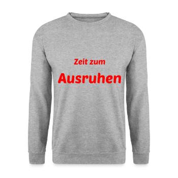 Ausruhen Entspannung Entspannen Ruhe Wochenende - Unisex Pullover - Weißgrau meliert - Vorne - Alina (178cm) & Michal (187cm)