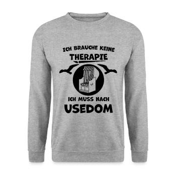 Ich muss nur nach Usedom - Unisex Pullover - Weißgrau meliert - Vorne - Alina (178cm) & Michal (187cm)