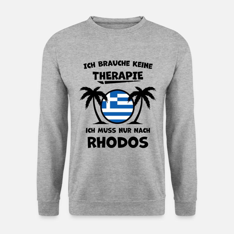 Ich muss nur nach Rhodos - Unisex Pullover - Weißgrau meliert
