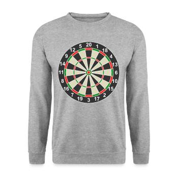 Dartscheibe Dart klassisch - Unisex Pullover - Weißgrau meliert - Vorne - Alina (178cm) & Michal (187cm)