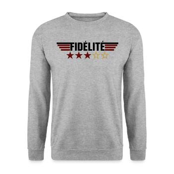 fidélité 3 étoiles - Sweat-shirt Unisexe - gris chiné - Devant - Alina (178cm) & Michal (187cm)