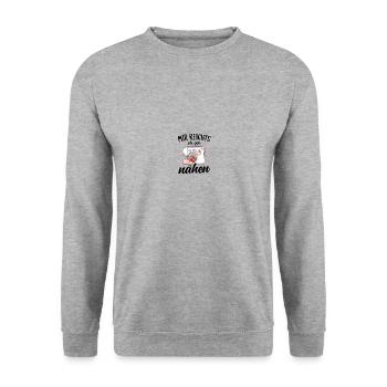 Näherin Geschenk Näherinnen Schneiderinnen - Unisex Pullover - Weißgrau meliert - Vorne - Alina (178cm) & Michal (187cm)