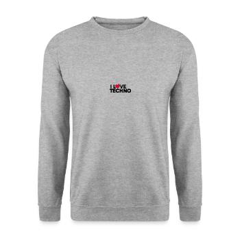 Techno Music DJ Discjokey - Unisex Pullover - Weißgrau meliert - Vorne - Alina (178cm) & Michal (187cm)