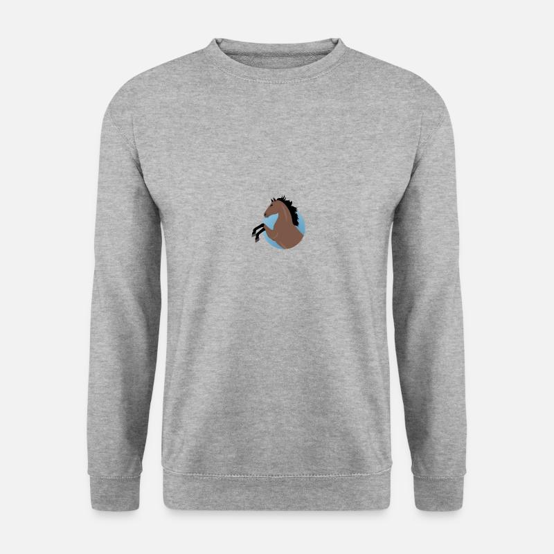 Pferde - Unisex Pullover - Weißgrau meliert