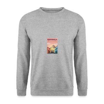 Guatemala Guatemalan Flagge DNA I Geschenk - Unisex Pullover - Weißgrau meliert - Vorne - Alina (178cm) & Michal (187cm)