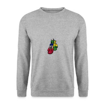 Haiti Haitianer Jamaika Kombination I Geschenk - Unisex Pullover - Weißgrau meliert - Vorne - Alina (178cm) & Michal (187cm)