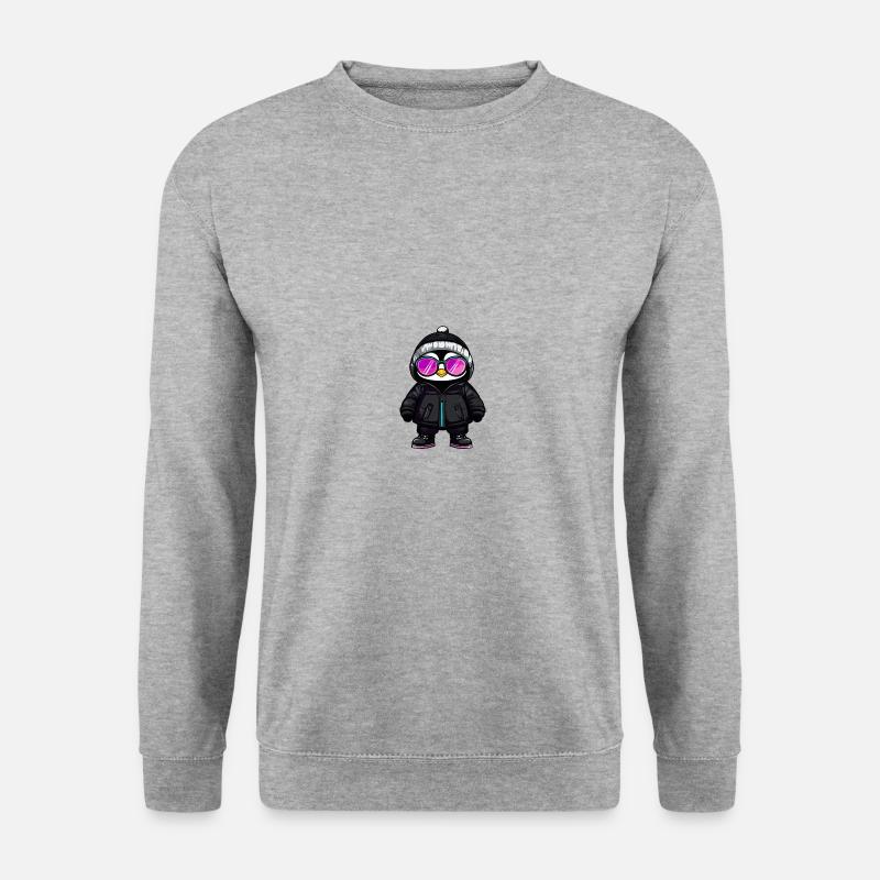 Pinguin Winter - Unisex Pullover - Weißgrau meliert