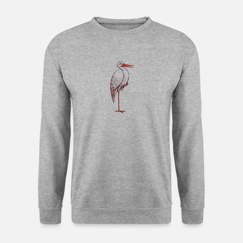 stork15 - Unisex Pullover - Weißgrau meliert