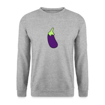 Aubergine - Sweat-shirt Unisexe - gris chiné - Devant - Alina (178cm) & Michal (187cm)