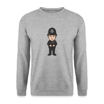 Police Officer Man - Unisex Sweatshirt - salt & pepper - Front - Alina (178cm) & Michal (187cm)