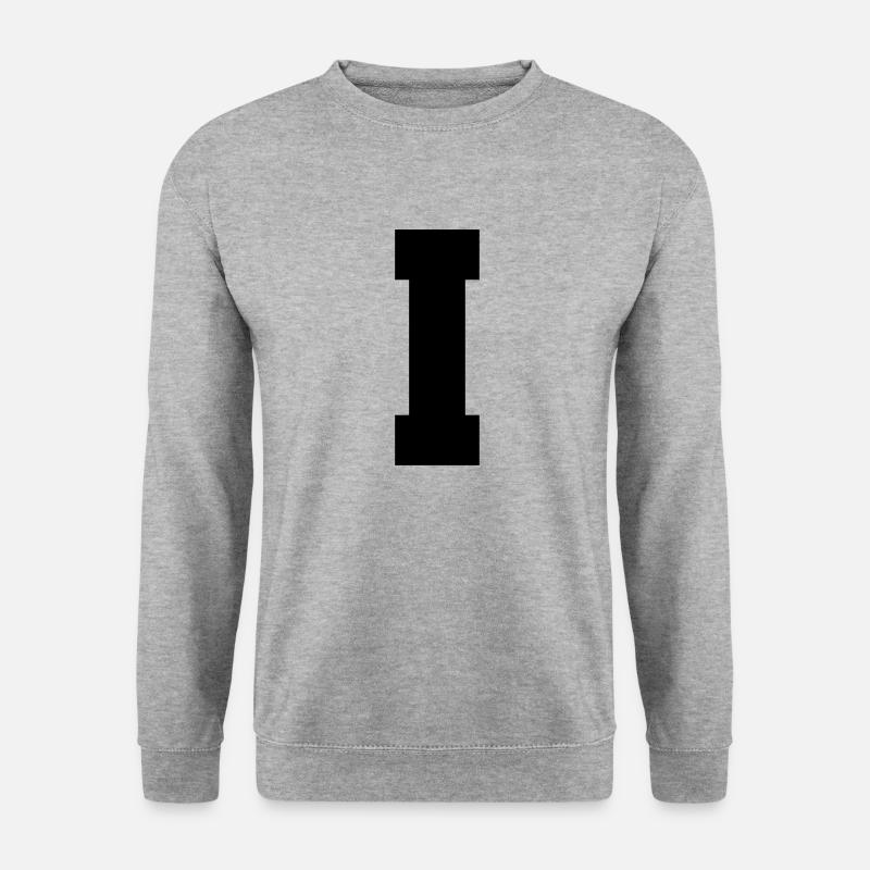 I - capital letter single, bold and serif - Unisex Sweatshirt - salt & pepper