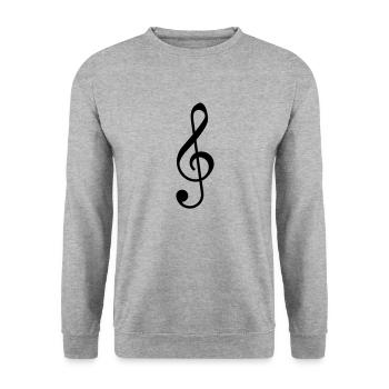 Violin Clef - Clef - Unisex Sweatshirt - salt & pepper - Front - Alina (178cm) & Michal (187cm)
