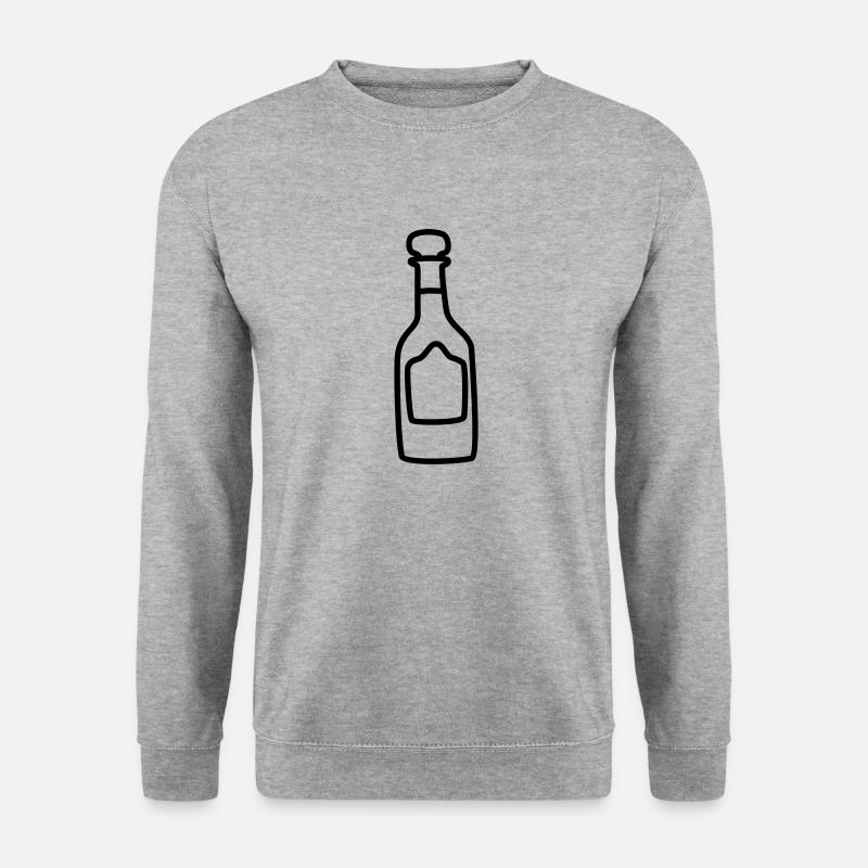 sektflasche 1 - Unisex Pullover - Weißgrau meliert