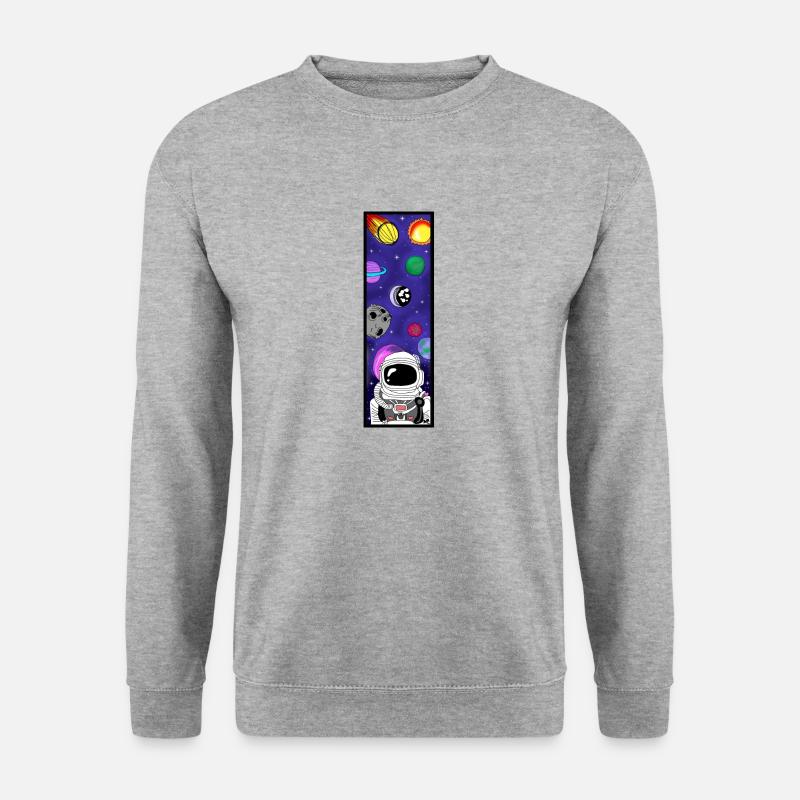 Astronaut im Weltall - Unisex Pullover - Weißgrau meliert