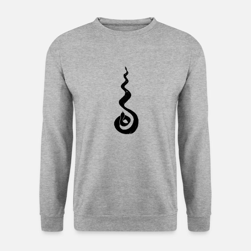 Flammende Schlange - Unisex Pullover - Weißgrau meliert