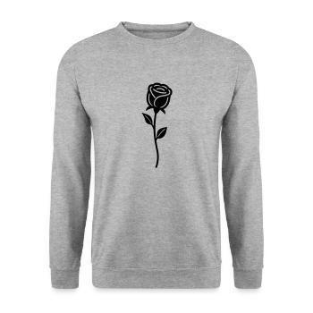 Pink Flower - Unisex Sweatshirt - salt & pepper - Front - Alina (178cm) & Michal (187cm)