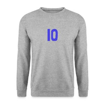 10. 10 YEARS. 10th ANNIVERSARY. 10 YEAR ANNIVERSARY. - Unisex Sweatshirt - salt & pepper - Front - Alina (178cm) & Michal (187cm)