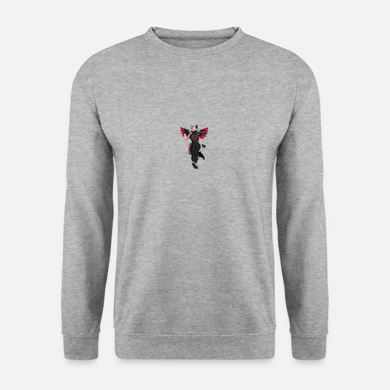 Butterfly mit Baseballschläger - Unisex Pullover - Weißgrau meliert