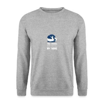 Fishing Fishing Fisherman Gift - Unisex Sweatshirt - salt & pepper - Front - Alina (178cm) & Michal (187cm)