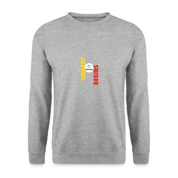Adventure Begins At Your Library - Unisex Sweatshirt - salt & pepper - Front - Alina (178cm) & Michal (187cm)
