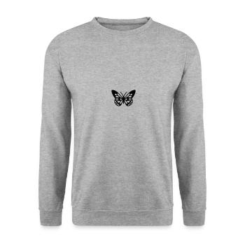 papillon - Sweat-shirt Unisexe - gris chiné - Devant - Alina (178cm) & Michal (187cm)
