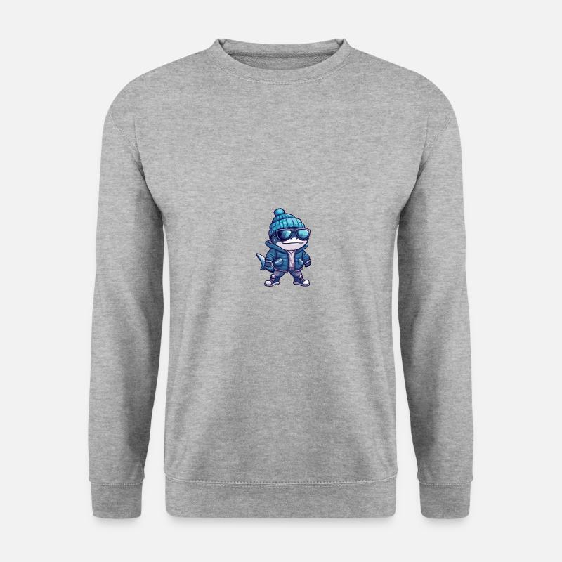 Hai Winter Comic - Unisex Pullover - Weißgrau meliert