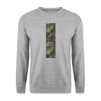 Tough letter I in camouflage pattern! - Unisex Sweatshirt - salt & pepper - Front - Alina (178cm) & Michal (187cm)