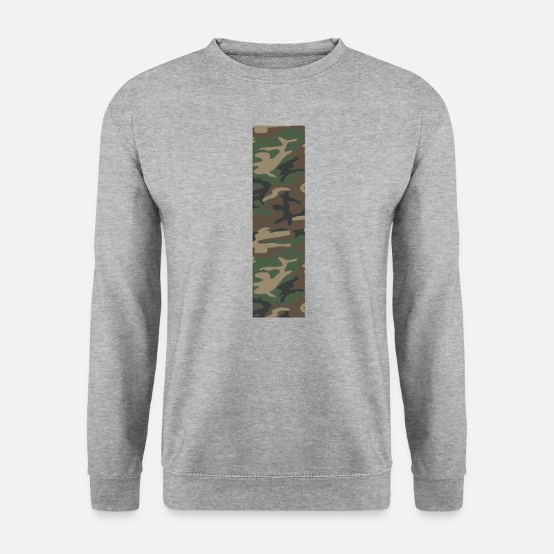 Zäher Buchstabe I im Tarnmuster! - Unisex Pullover - Weißgrau meliert