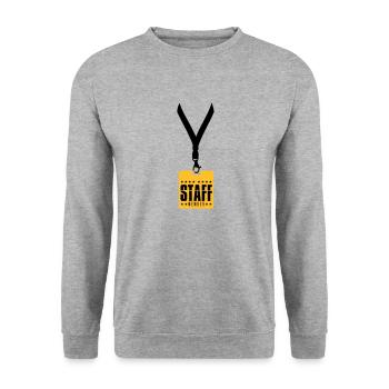 trailer badge staff member crew member mitar - Unisex Sweatshirt - salt & pepper - Front - Alina (178cm) & Michal (187cm)