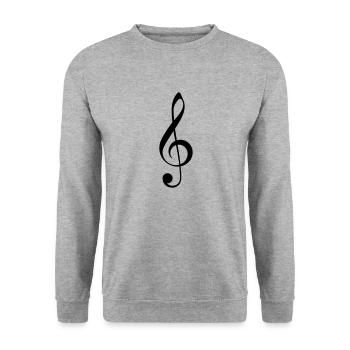 Clef - Unisex Sweatshirt - salt & pepper - Front - Alina (178cm) & Michal (187cm)