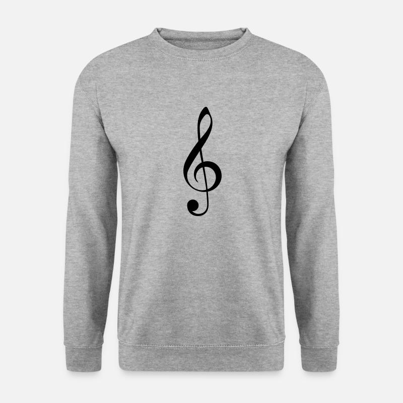 Notenschlüssel - Unisex Pullover - Weißgrau meliert
